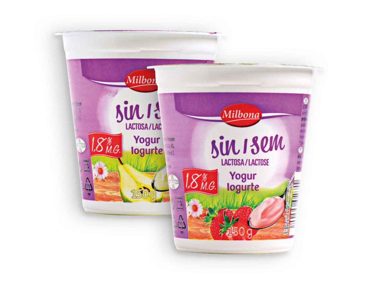 MILBONA(R) Iogurte Fruta sem Lactose com Pedaços