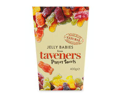 Taverners Jelly Babies, Wine Gums or All Sorts 400g
