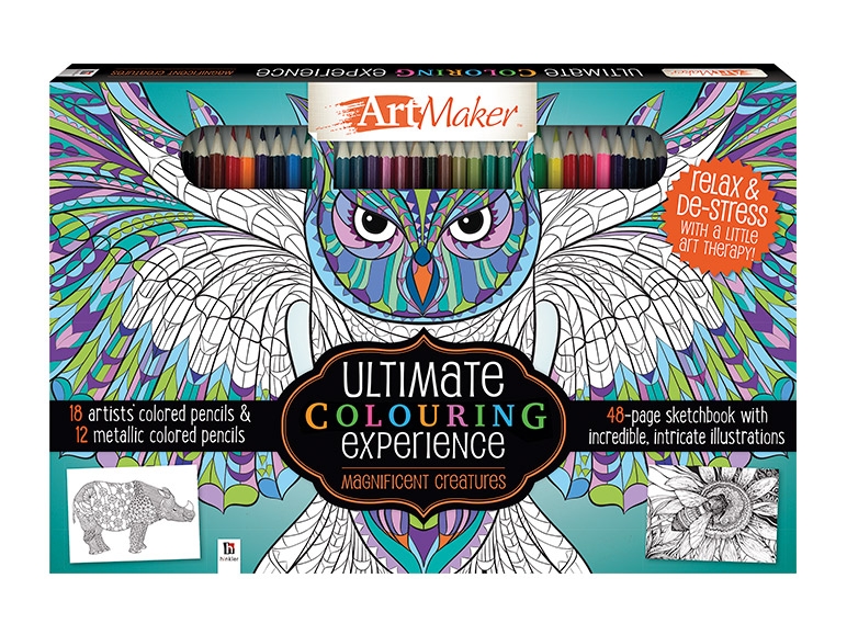 HINKLER BOOKS Adult's Colouring Book with Pencils