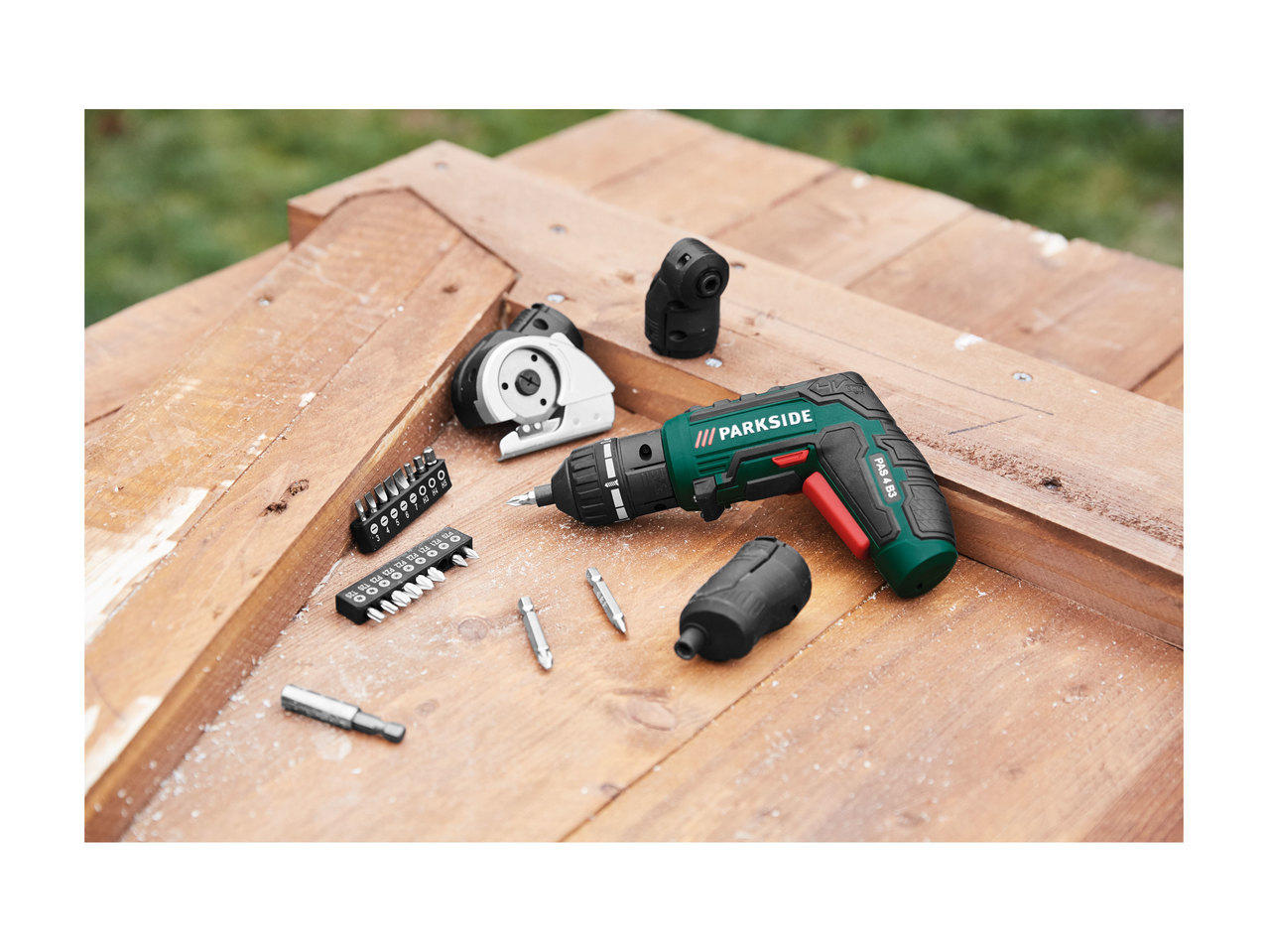 Parkside Cordless Screwdriver with Interchangeable Heads1