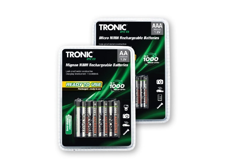 TRONIC(R) Mignon Ni MH Rechargeable Batteries