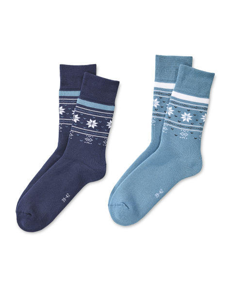 Blue/Navy Mountain Socks 2 Pack
