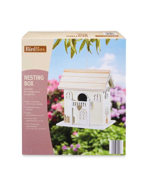 Bird Box Yellow/Wood Nesting Box