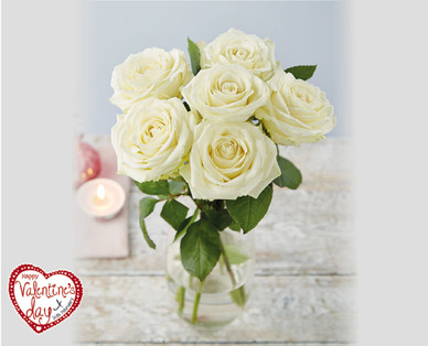 Half a Dozen Luxury White Roses†