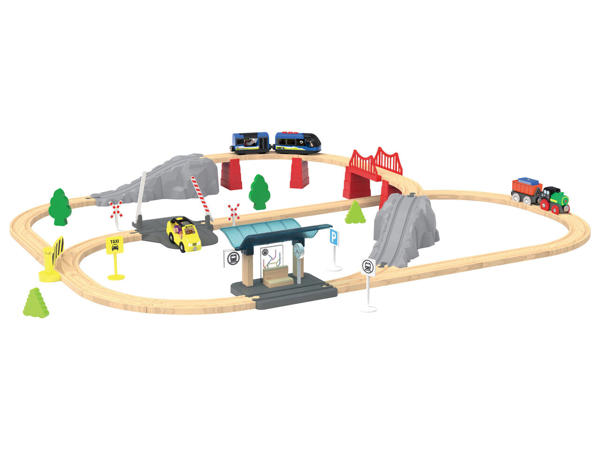 Kids' Wooden Railway Set