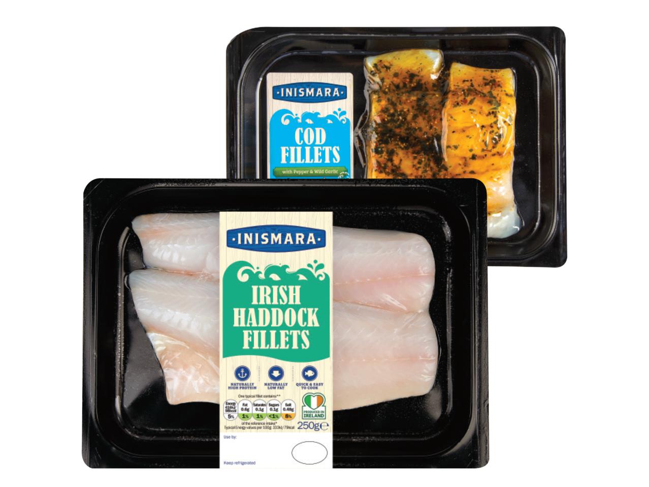 INISMARA Irish Haddock/Cod with Pepper & Wild Garlic Fillets