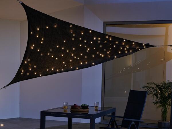 Toldo triangular con luces LED