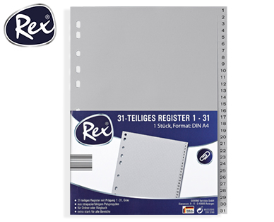 Rex(R) Kunststoff-Register, DIN A4
