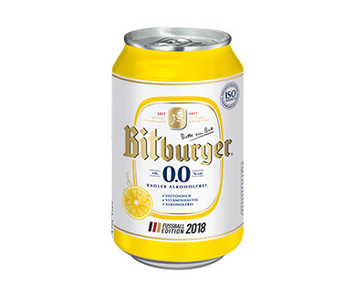 Bitburger(R) Radler 0,0 % alkoholfrei