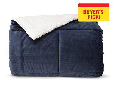 Huntington Home Queen or King 3-Piece Reversible Plush/Sherpa Comforter Set