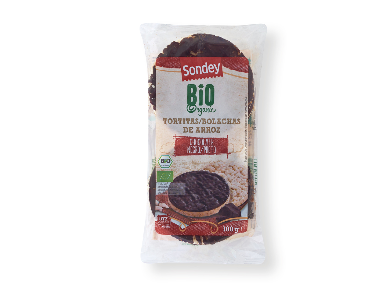 'Sondey(R)' Tortitas de arroz con chocolate ecológicas