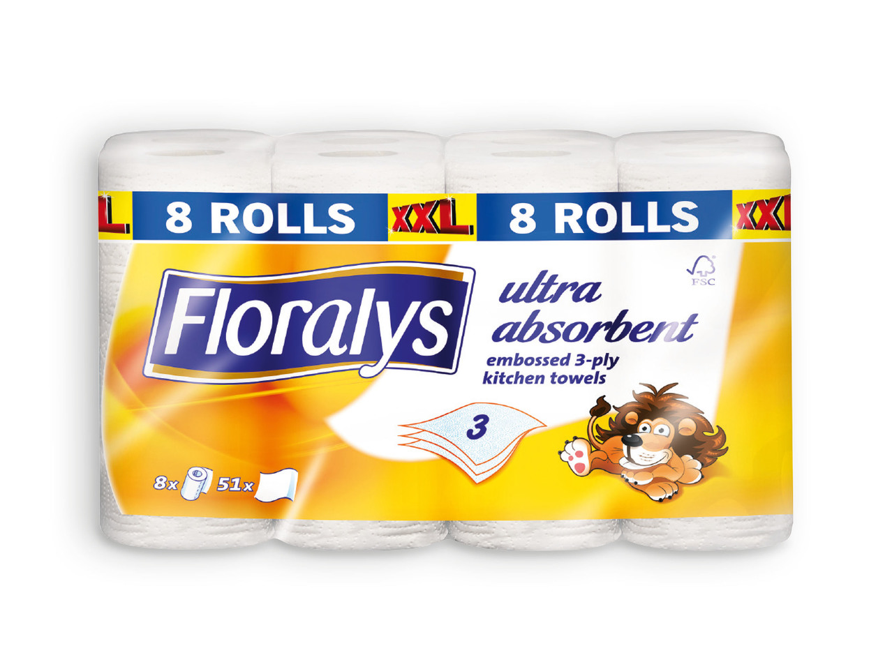 FLORALYS(R) Rolos de Cozinha 3 Folhas