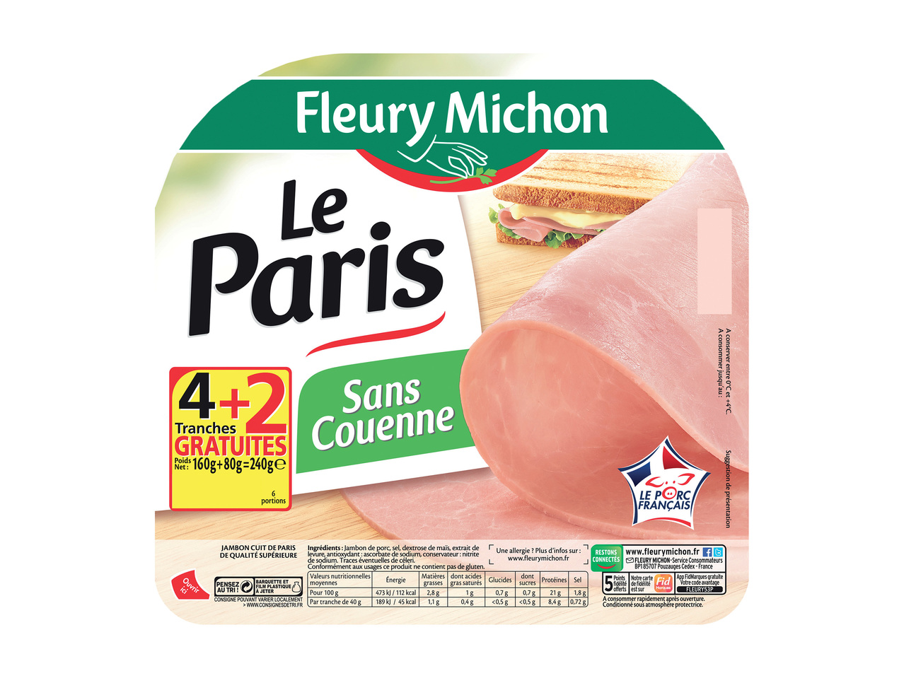 Fleury Michon jambon de Paris à l'étouffée1