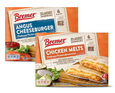 Bremer Angus Cheeseburger or Chicken Pita Melt