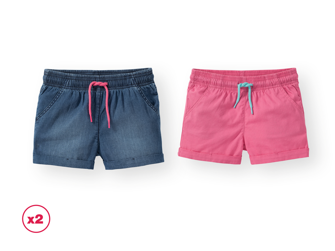 'Lupilu(R)' Pantalones cortos niños colores pastel pack 2 100% algodón
