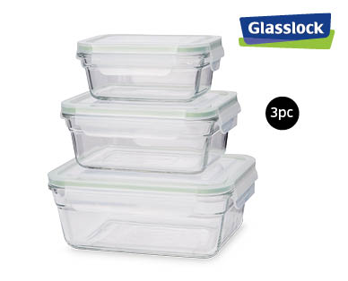 GLASSLOCK Food Storage Containers 3 Piece Set