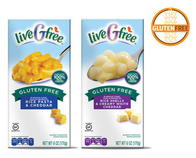 liveGfree Gluten Free Rice Pasta & Cheddar or Shells & White Cheddar