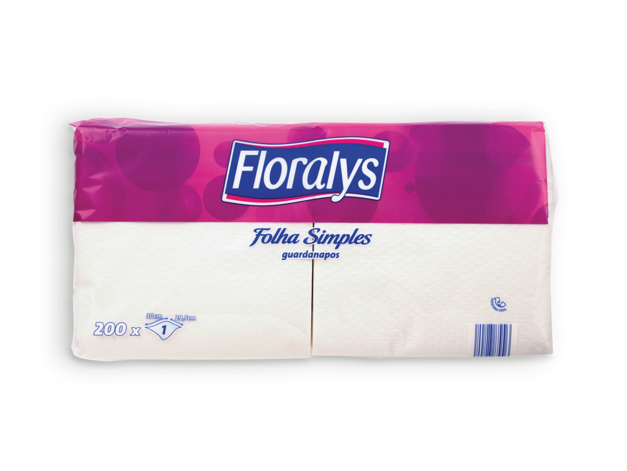 FLORALYS(R) Guardanapos Brancos Folha Simples