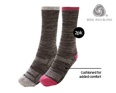 Adult's Wool Blend Hiking Socks 2pk