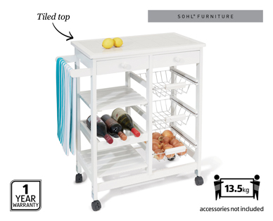 TILED TOP KITCHEN TROLLEY