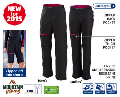 Men's/Ladies' Mountain Bike Convertible Trousers