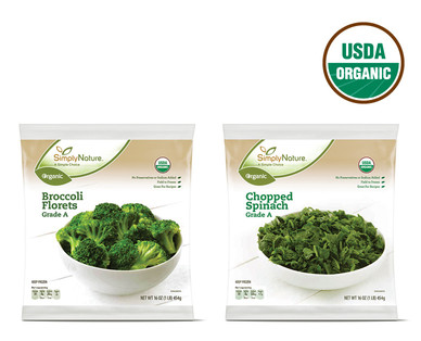 SimplyNature Organic Broccoli Florets or Chopped Spinach