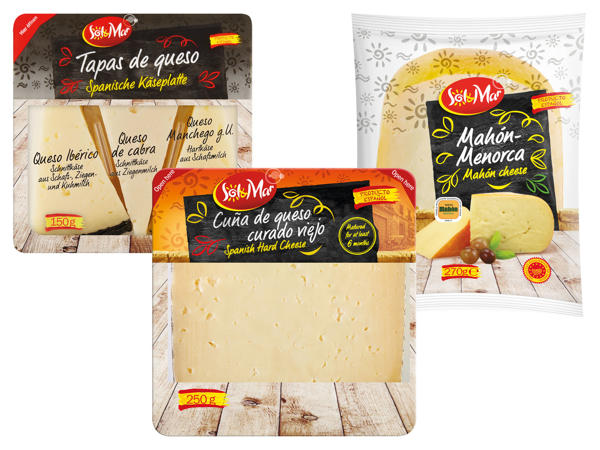 SOL&MAR Cuña de queso curado viejo, Mahón-Menorca oder Tapas de queso