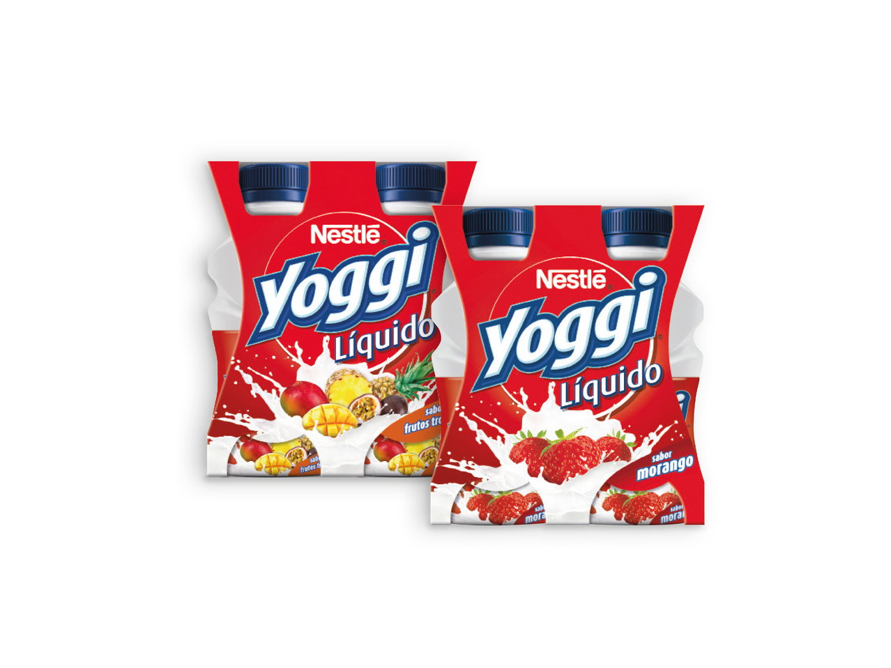 YOGGI(R) Iogurte Líquido Frutos Tropicais / Morango