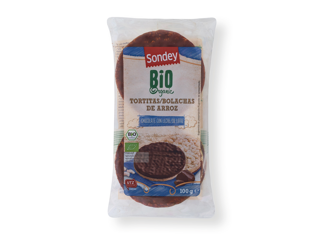 'Sondey(R)' Tortitas de arroz con chocolate ecológicas