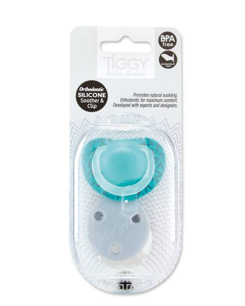 6-18 Months Geo Teal Soother & Clip