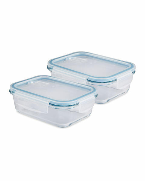 Blue Glass Food Storage Dish 2 Pack