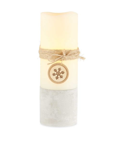 20cm LED Real Wax Snow Flake Candle