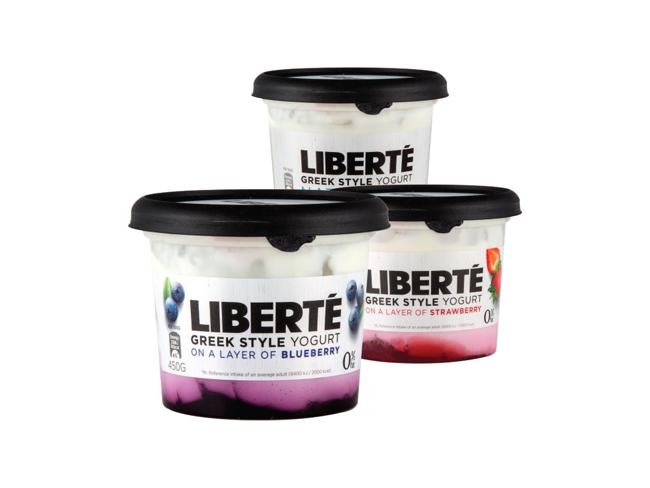 LIBERTÉ Greek Style Layered Blueberry/Strawberry/ Natural Yogurt
