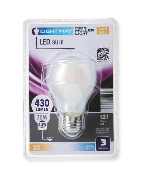 3W E27 Frosted LED Glass Bulb