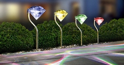 4 lampes solaires LED effet diamanté
