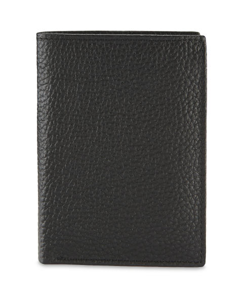 Avenue Black Leather Wallet Upright