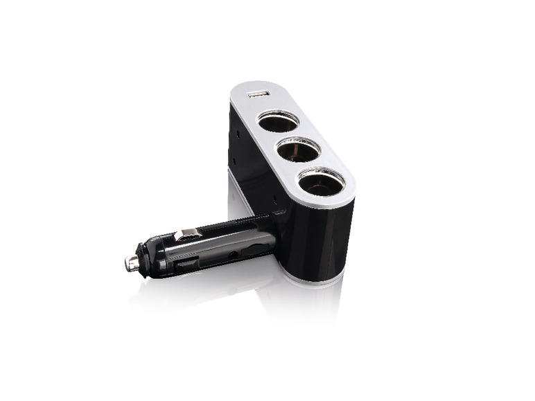 3-Way Car Splitter Adaptor with USB connector, extension cable or car 12/24V battery charger