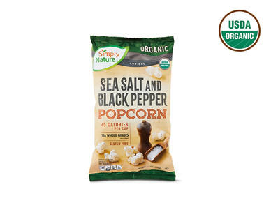 Simply Nature Organic White Cheddar or Sea Salt & Black Pepper Popcorn