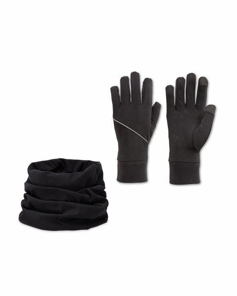 Crane Black Glove & Snood Set