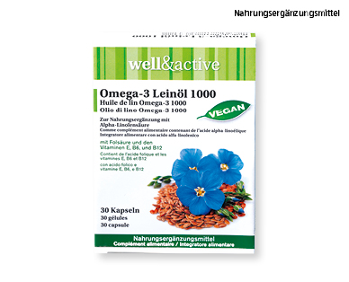 WELL & ACTIVE Omega 3 Leinöl Kapseln