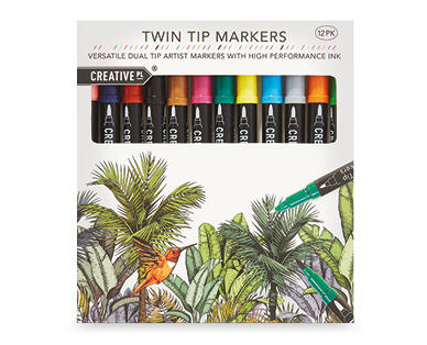 Watercolours or Brushtip Markers