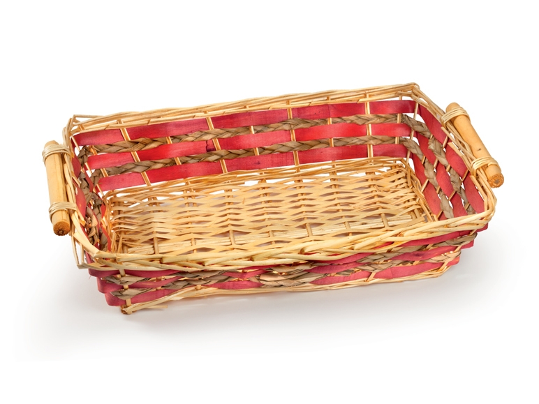 Wicker Basket with Handles, oval or rectangular