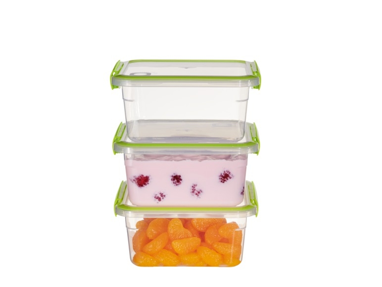 Set of Food Storage Containers with Hermetic Seal