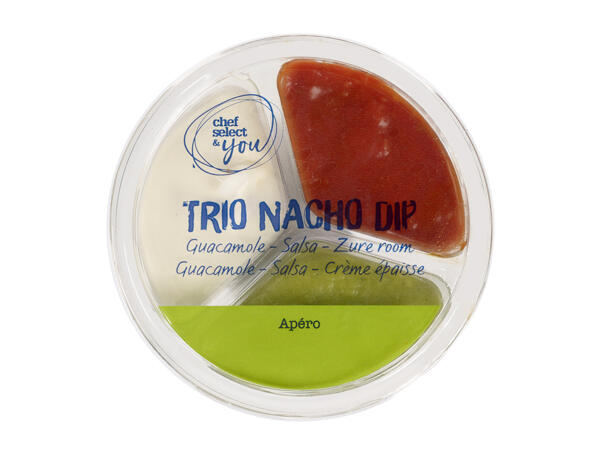 Trio de houmous ou dip pour nachos