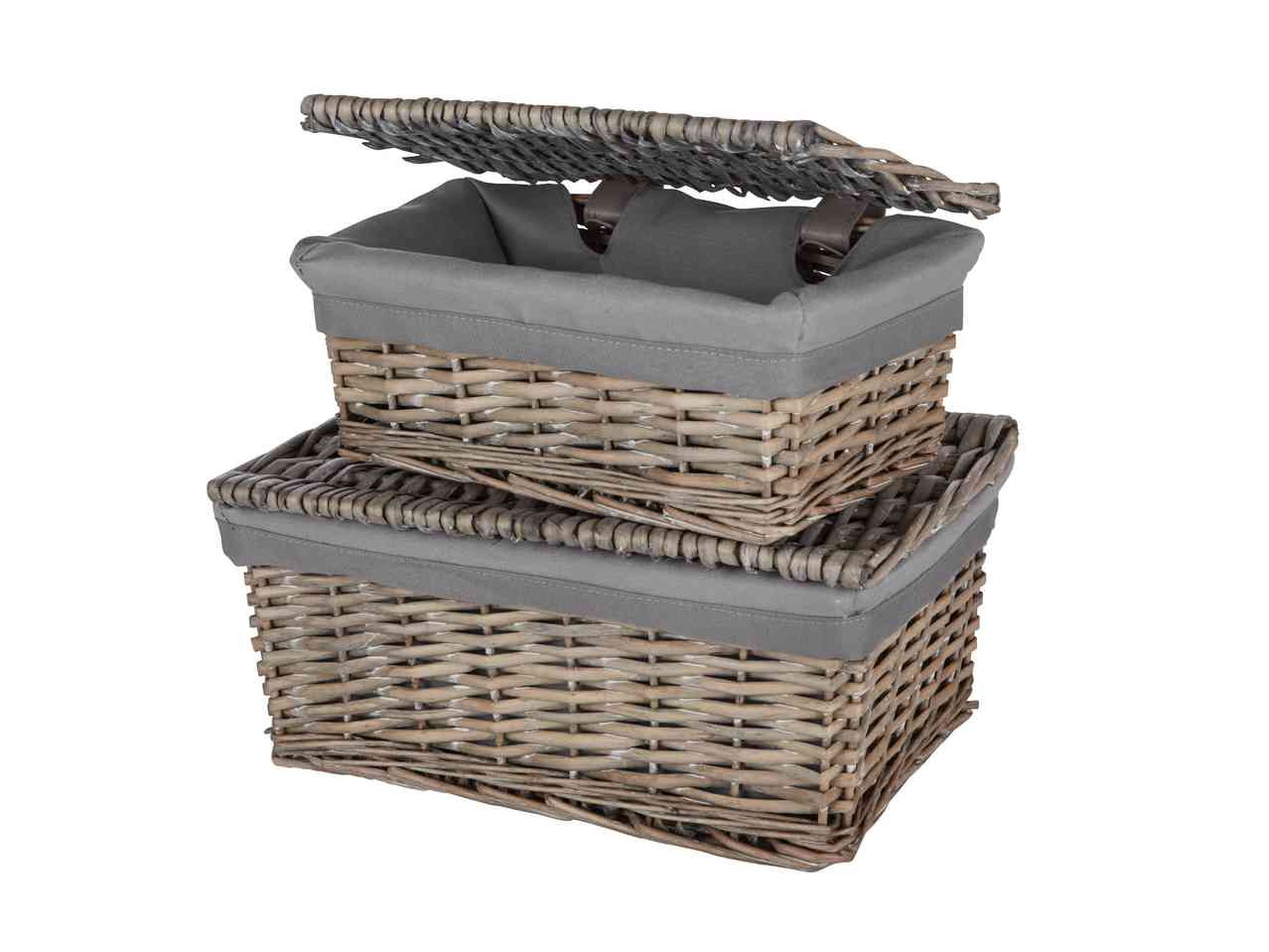 Wicker Basket with Fabric Lining