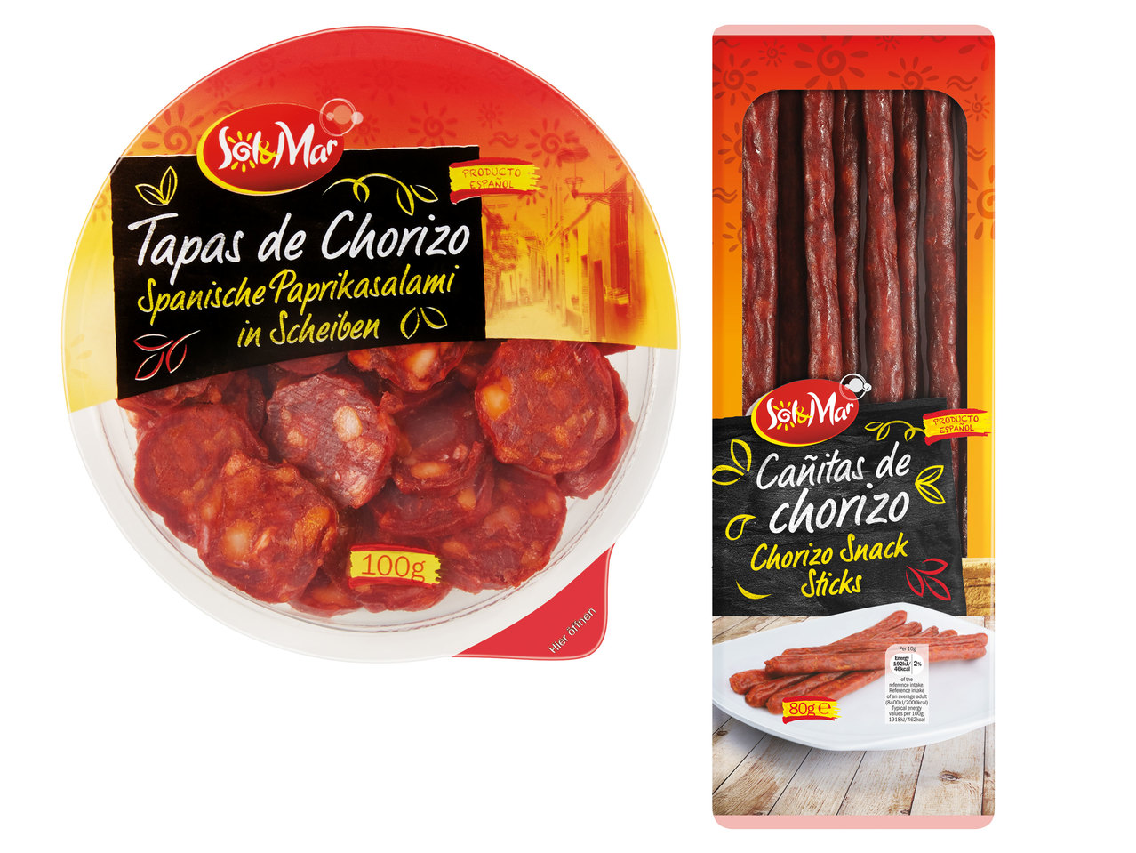 SOL & MAR Tapas de Chorizo/ Canitas de Chorizo/de Fuet d`olot