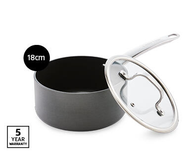 Hard Anodised Individual Saucepan with Lid – 18cm or 20cm