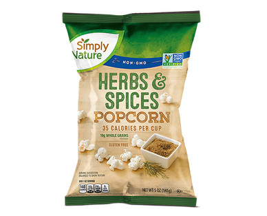 Simply Nature Olive Oil & Sea Salt or Herbs & Spices Popcorn
