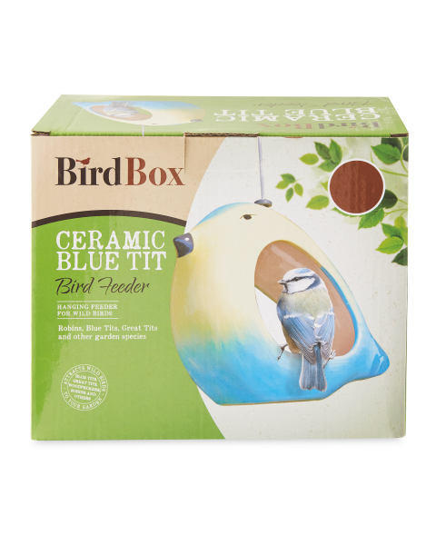 Ceramic Blue Tit Bird Feeder