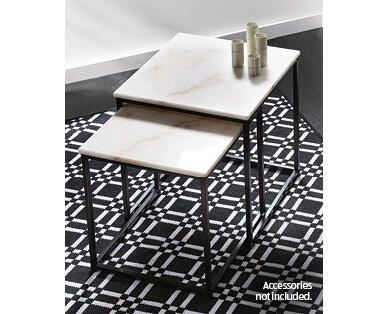 Marble Nesting Side Tables 2 Piece